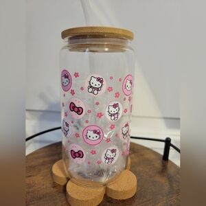 Hello Kitty Glass Jar with Bamboo Lid